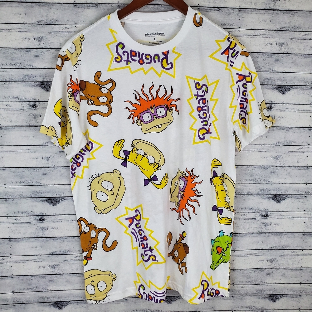Nickelodeon Rugrats Men's White Tee Shirt Sz Large